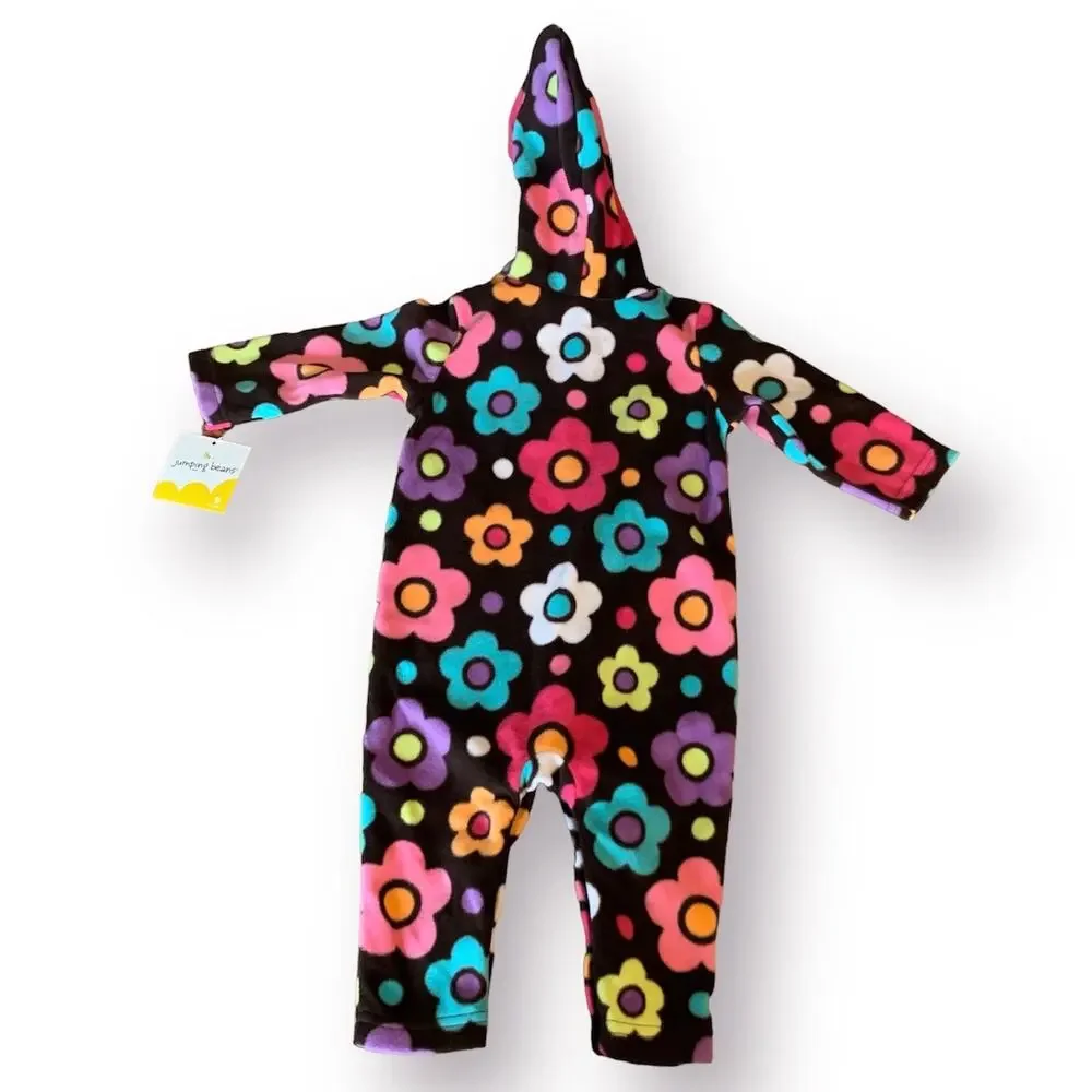 Jumping Beans One Piece Fleece Girls Infant 9 Months NWT Hood